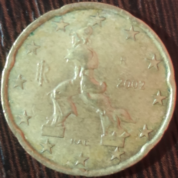 Moneda 20 centimos de Italia