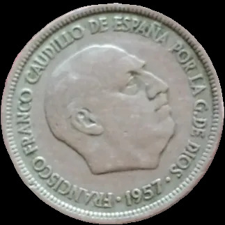 moneda 5 pesetas del 1957