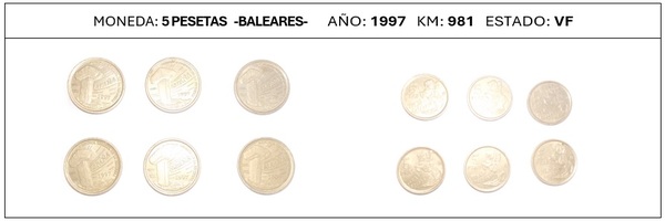 5 PESETAS ISLAS BALEARES KM981 -VF- (25)