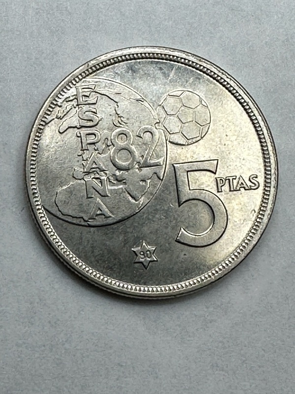 Moneda 5 pesetas mundial 82 *80