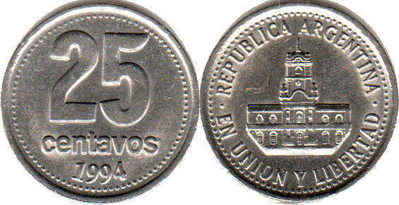 MONEDA DE 25 CENTAVOS