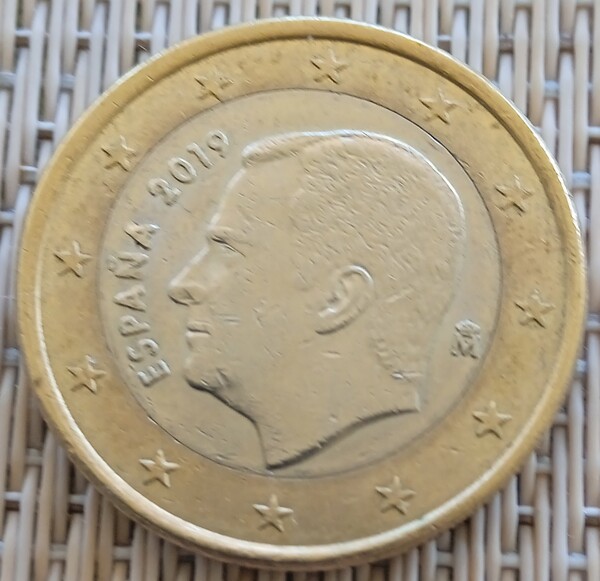 Moneda de 1 euro Rey Felipe VI 2019