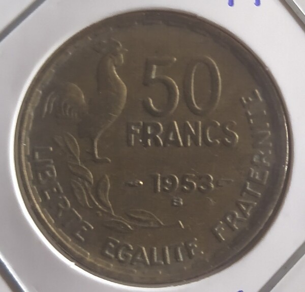 moneda FRANCIA 50 FRANCOS 1953