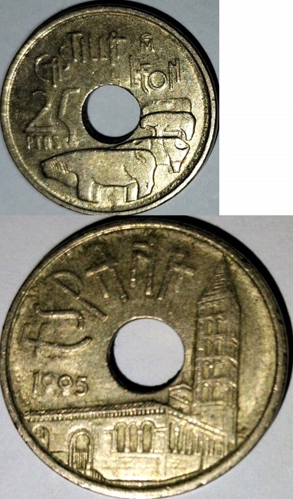 Moneda 25 pesetas año 1995 España
