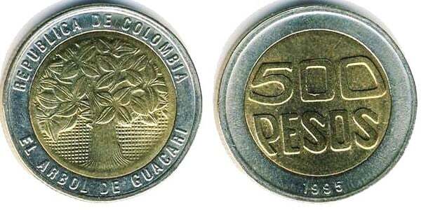 Moneda de 500 pesos Colombianos de 2009 (286) (VF)