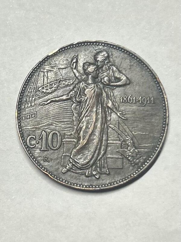 Moneda Italia 1911 10cts Emanuelle III