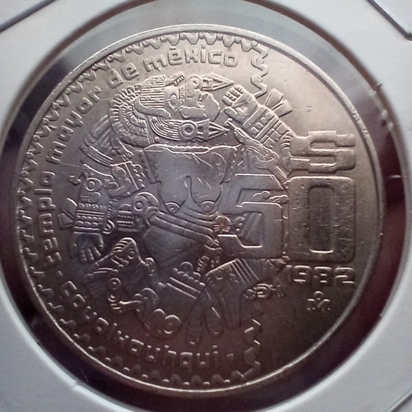 Moneda 50 pesos coyolzusqui 1982
