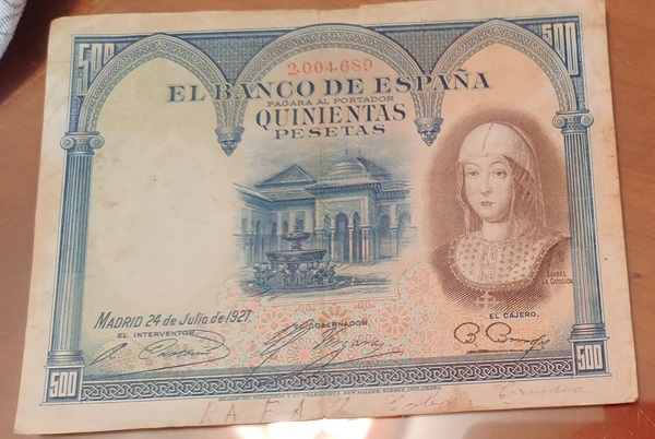 billete 500 pesetas 1927