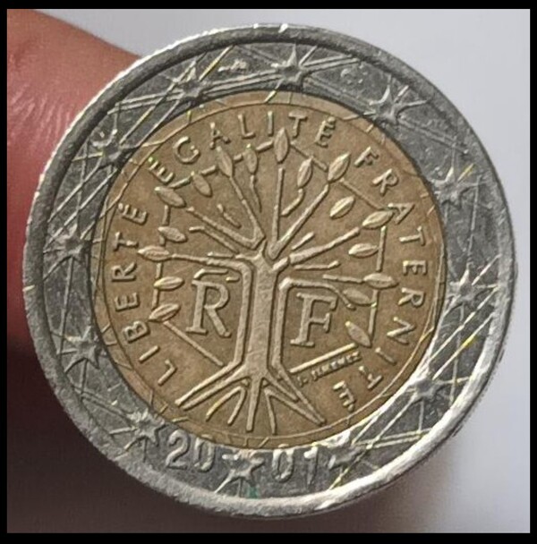 Moneda 2€ Francia con errores