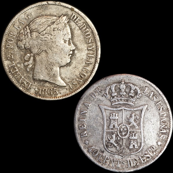 40 CENTIMOS DE ESCUDO 1865