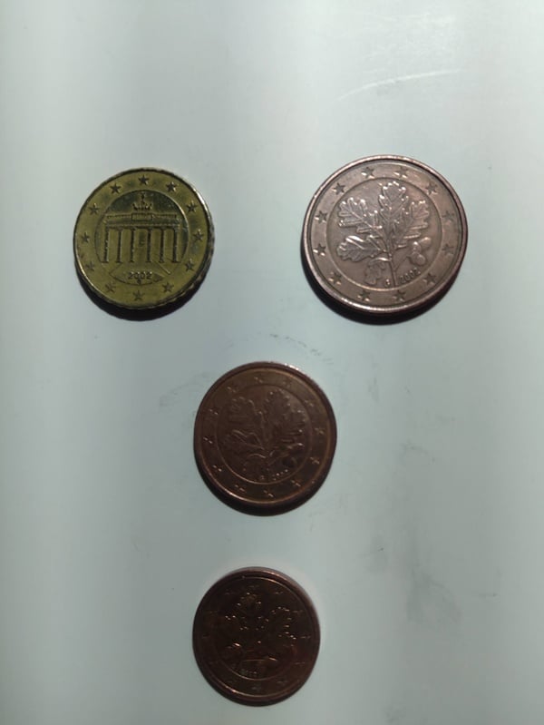 lote 4 monedas de 1 CTS  2 CTS 5 CTS y 10 CTS Alemania 2002 letra G