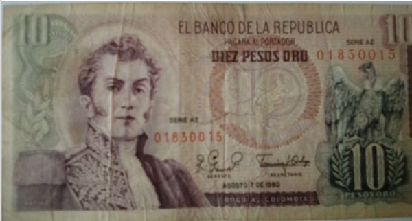 Billete de diez pesos