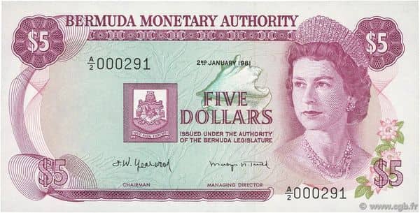 5 Dollars Elizabeth II Monetary Authority