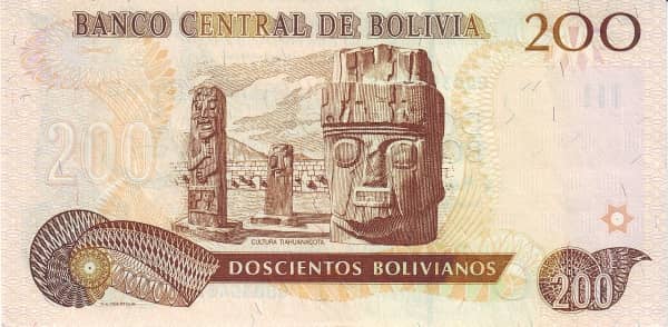 200 Bolivianos Tamayo Series F-H