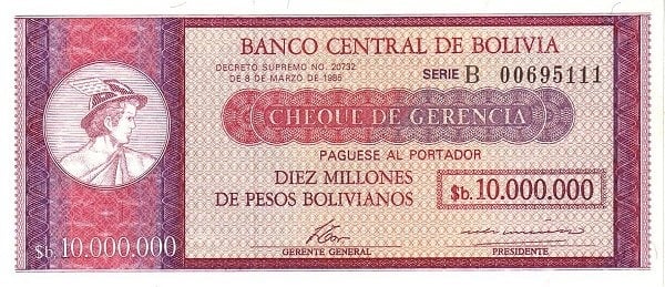 10000000 pesos boliviens