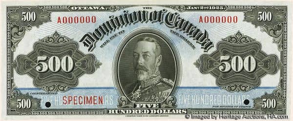 500 Dollars Dominion of Canada