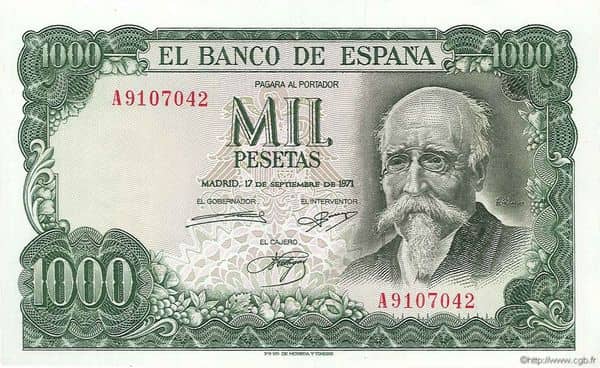 1000 Pesetas (José Echegaray)