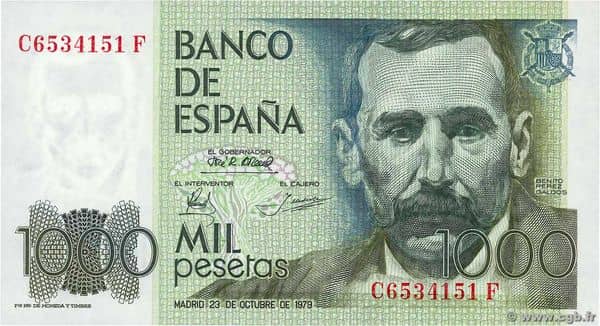Les billets de banque de l'Espagne
