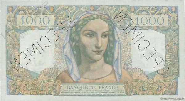 1000 Francs Minerve et Hercule
