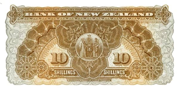 10 shillings (surimprimés en 10 shillings néo-zélandais)