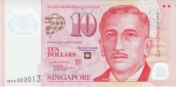 10 dollars (Autorité monétaire de Singapour)