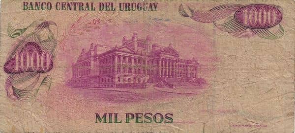 1 Nuevo Peso overprinted on 1000 Pesos