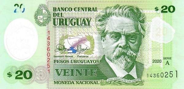 20 pesos uruguayens