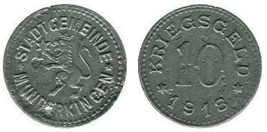 10 pfennig (Ville de Munderkingen - État fédéral du Wurtemberg)