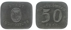 50 pfennig (Ciudad de Ludwigsburg-Estado federado de Württemberg)