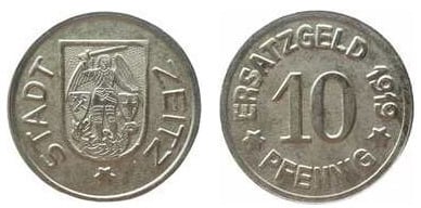 10 pfennig (Ciudad de Zeitz-Provincia prusiana de Sajonia)