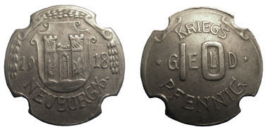 10 pfennig (Ville de Neuburg an der Donau-Länder de Bavière)