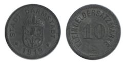 10 pfennig (Ciudad de Darmstadt-Estado federado de Hesse)
