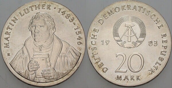 20 mark (500e anniversaire de la naissance de Martin Luther)