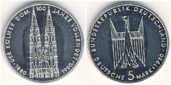 5 mark (Centenaire de la cathédrale de Cologne)