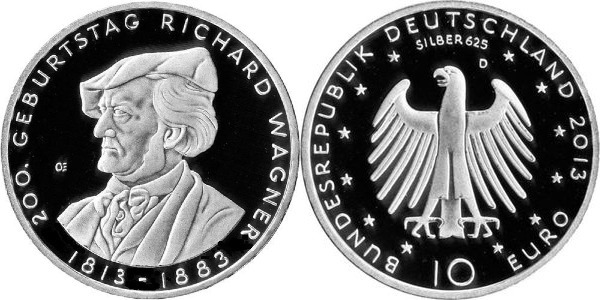 10 euro (200e anniversaire de la naissance de Richard Wagner)