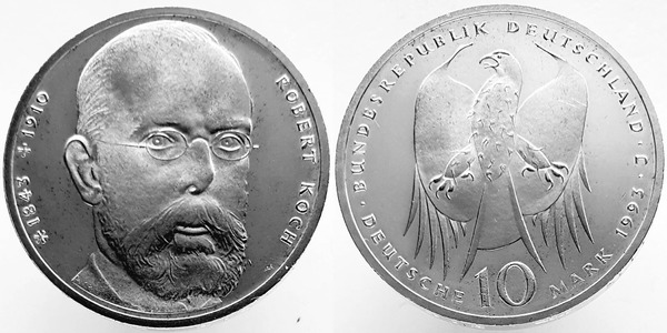 10 mark (150e anniversaire de la naissance de Robert Koch)