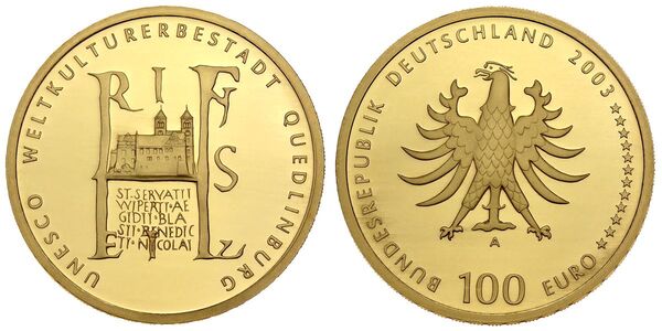 100 euro (Centenaire Quedlinburg - Site du patrimoine mondial de l'UNESCO)