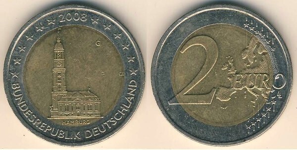 2 euro (Land de Hambourg)