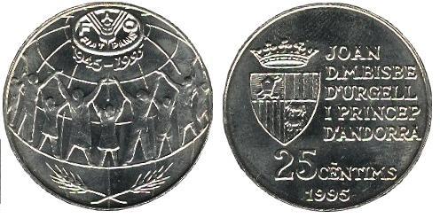 25 cèntims (50e anniversaire de la FAO)