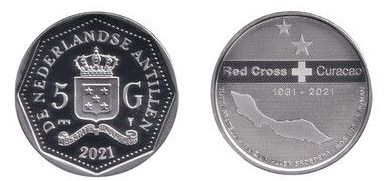 5 gulden (90 años Cruz Roja Curaçao)