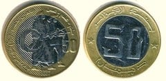 50 dinares (50e anniversaire de la révolution)