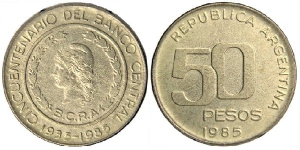 50 pesos (50e anniversaire de la Banque centrale)