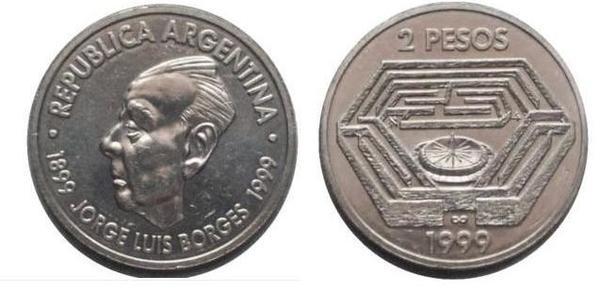 2 pesos (Centenaire de la naissance de Jorge Luis Borges)