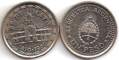 1 peso (150e anniversaire de la révolution de mai 1810)