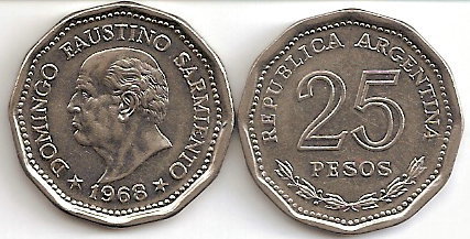 25 pesos (80e anniversaire de la mort de Domingo Faustino Sarmiento)