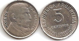 5 centavos (Année du libérateur Général San Martin)