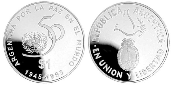 1 peso (50e anniversaire des Nations unies)