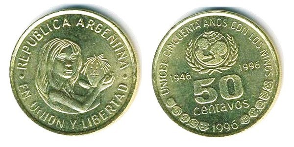 50 centavos (50e anniversaire de l'UNICEF)