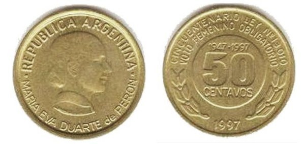 50 centavos (50e anniversaire du vote obligatoire des femmes)