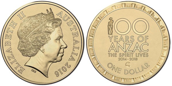 1 dollar (100e anniversaire du festival national ANZAC)